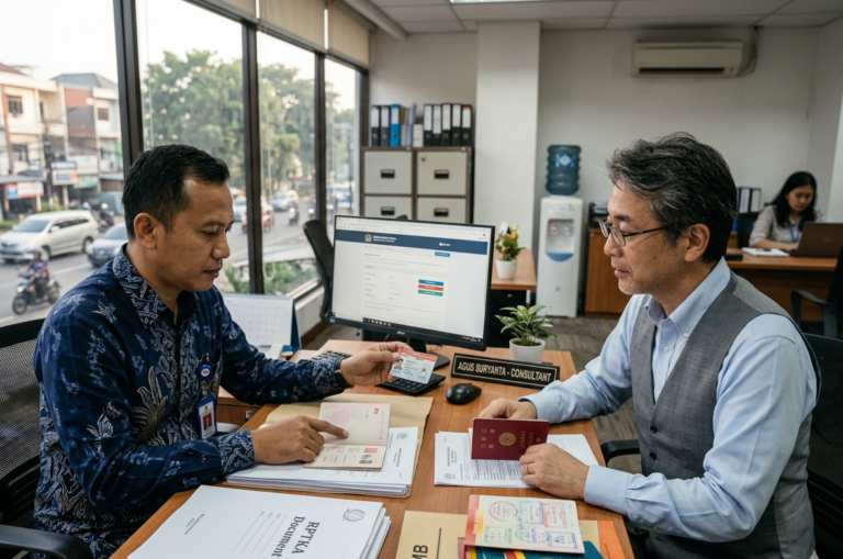 Kantor imigrasi Jakarta tempat proses pengambilan foto biometrik untuk pengurusan KITAS baru.