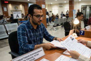 "Dokumen syarat perpanjangan KITAP warga asing di kantor imigrasi Indonesia."