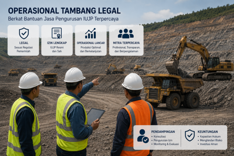 Ilustrasi operasional tambang legal berkat bantuan jasa pengurusan IUJP terpercaya.